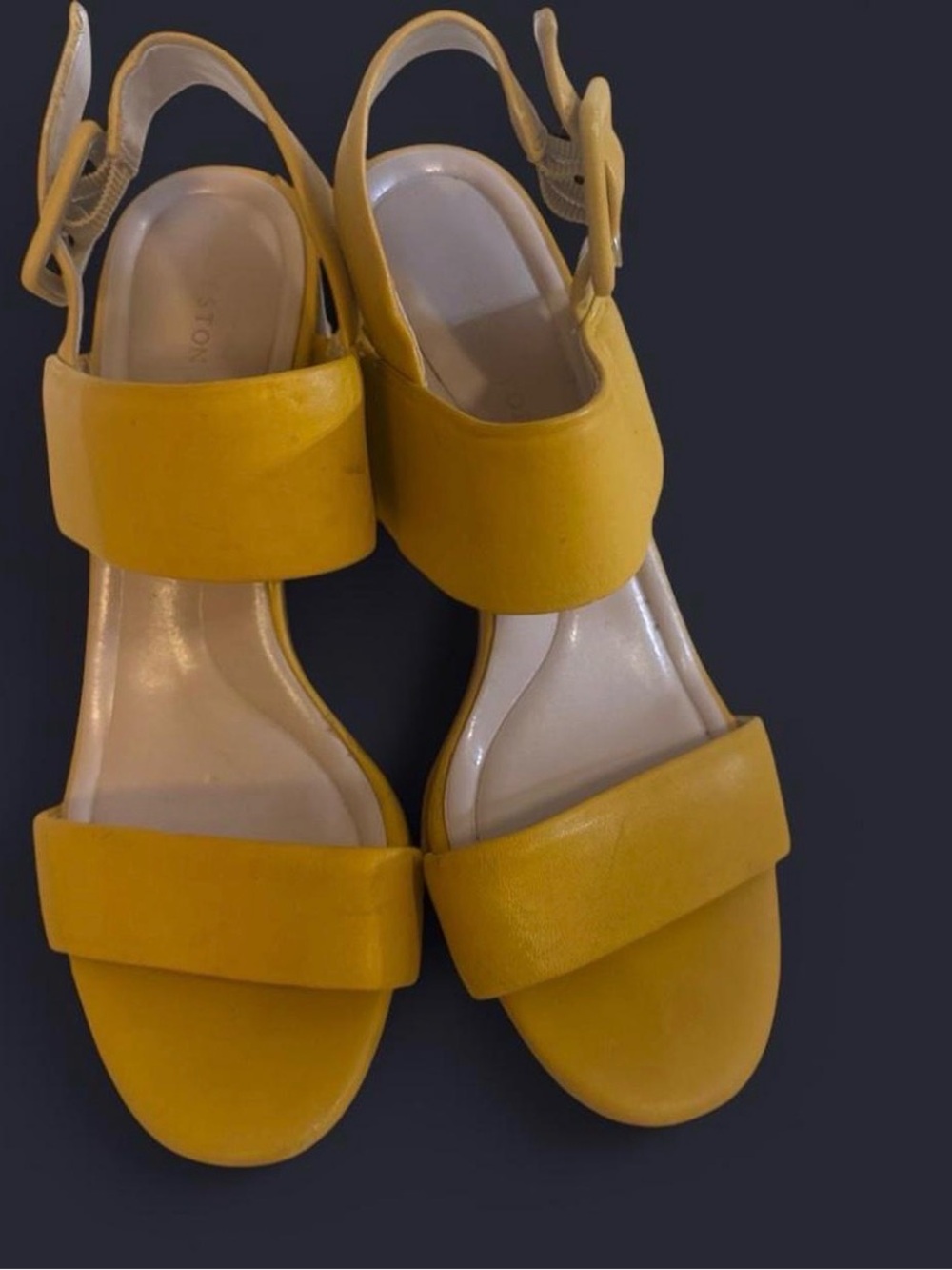 Preston & York Yellow Two-Strap Slingback Sandals